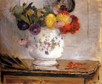  flores Lienzo - Pintores de flores de dalias Berthe Morisot